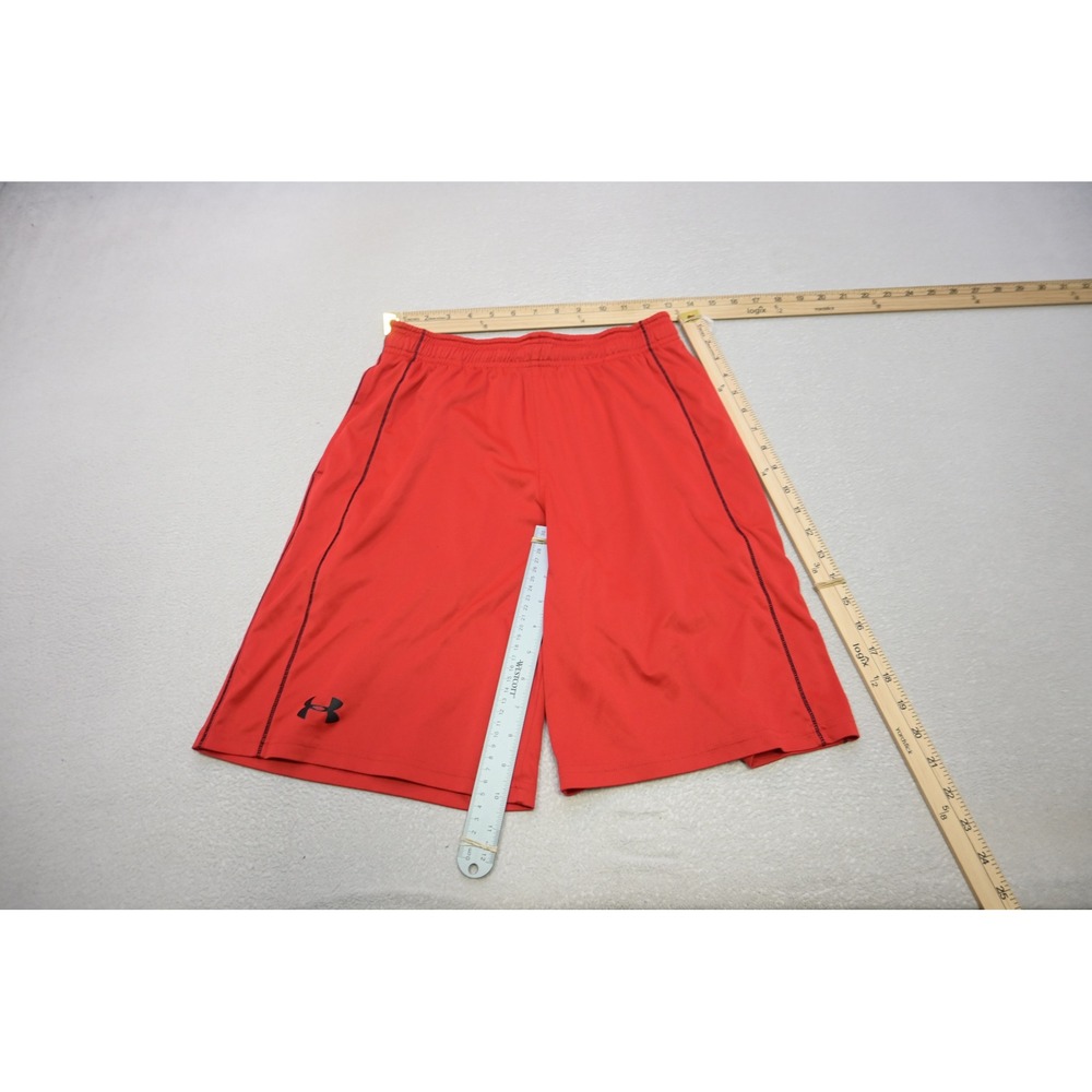 Under Armour Basketball Gym Shorts Mens Small Red HeatGear Loose Fit‎ Pockets